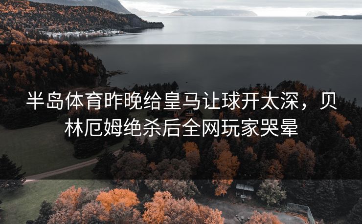 半岛体育昨晚给皇马让球开太深，贝林厄姆绝杀后全网玩家哭晕
