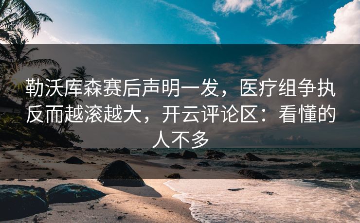 勒沃库森赛后声明一发，医疗组争执反而越滚越大，开云评论区：看懂的人不多